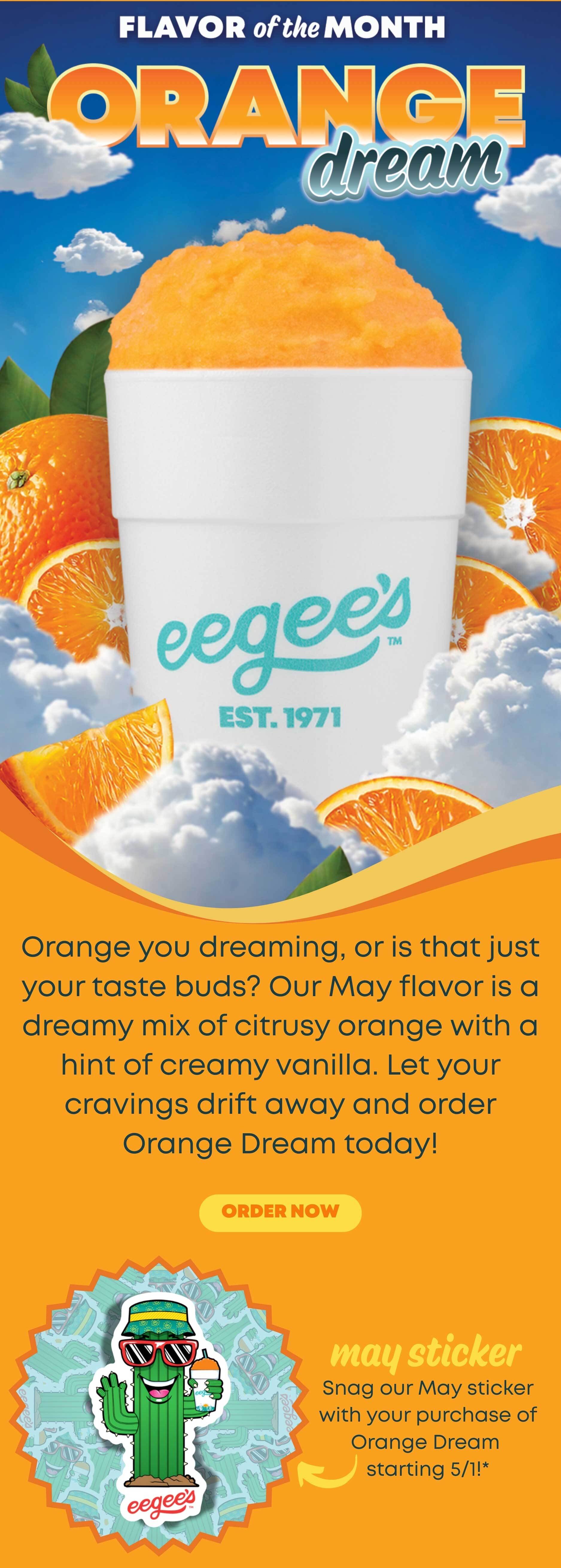Picture of a Orange Dream Eegee's frozen drink